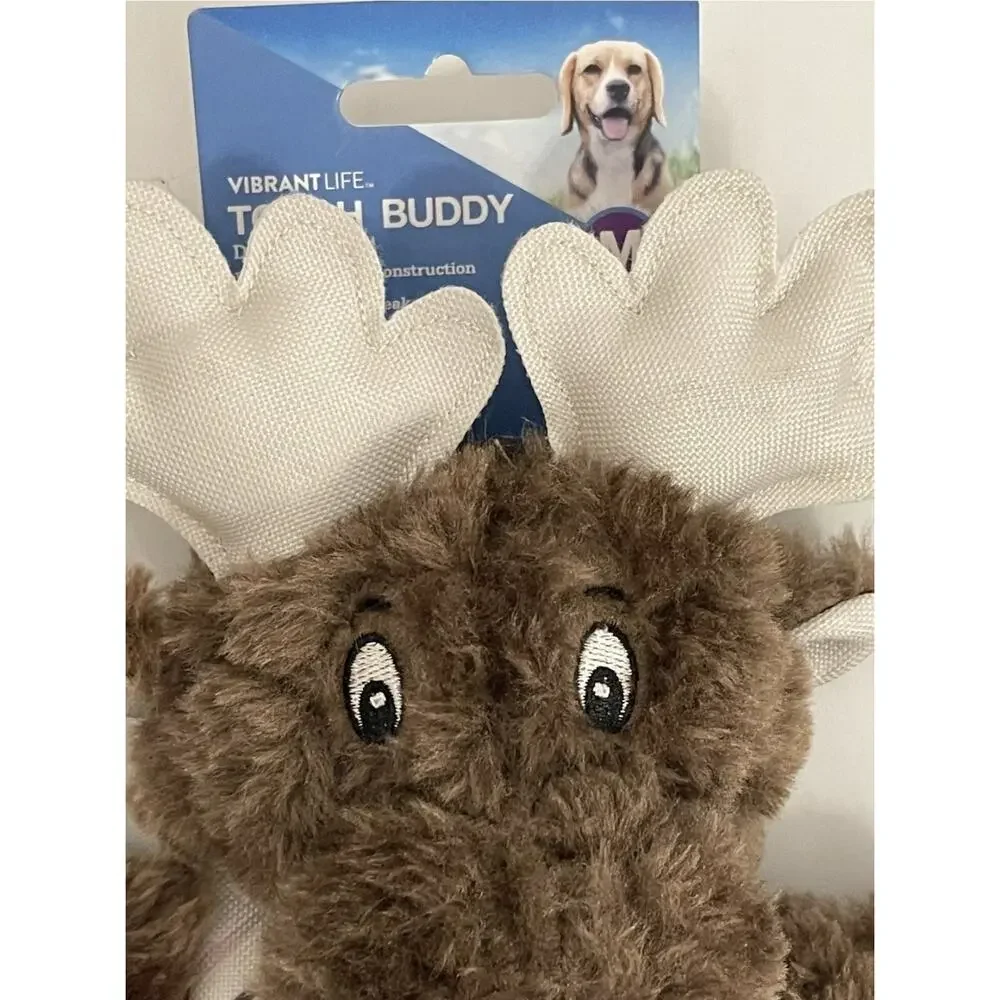 Super Fun Vibrant Life Tough Buddy Dog’s Toy Chew Level 3 M Durable Moose 20IN